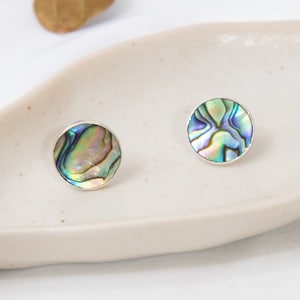 Handmade jewelry |Abalone Real Silver 925 Earrings| Stud earrings