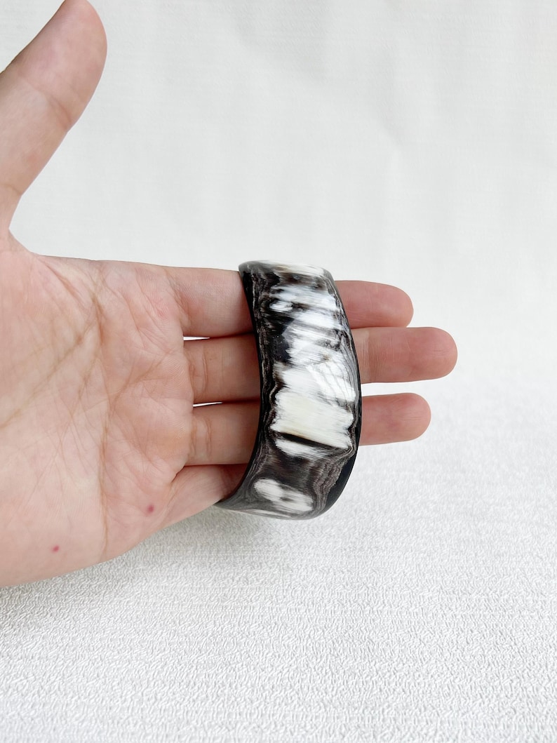Bracciale in corno di bufalo fatto a mano / Gioielli artigianali / Regalo di Natale immagine 16