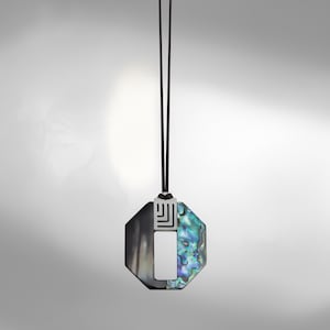 Abalone necklace |Handmade jewelry|HEXAGON Abalone Horn pendant| Artisan Necklace | Gifts for mom