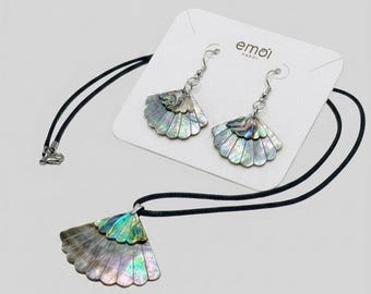 Mother of Pearl and Abalone Necklace|Handcrafted Jewelry| Christmas Gift for her