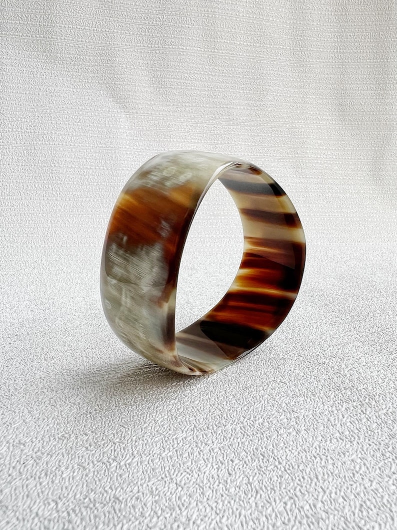 Bracciale in corno di bufalo fatto a mano / Gioielli artigianali / Regalo di Natale Trasparente