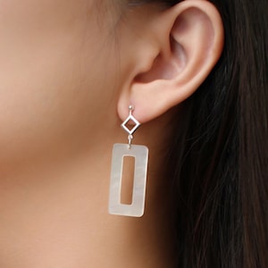 Handmade jewelry  | LIGHTHOUSE Paula Abalone Real Silver Mother of Shell Natural Fashion Earrings, abalone shell, Handmade earring
