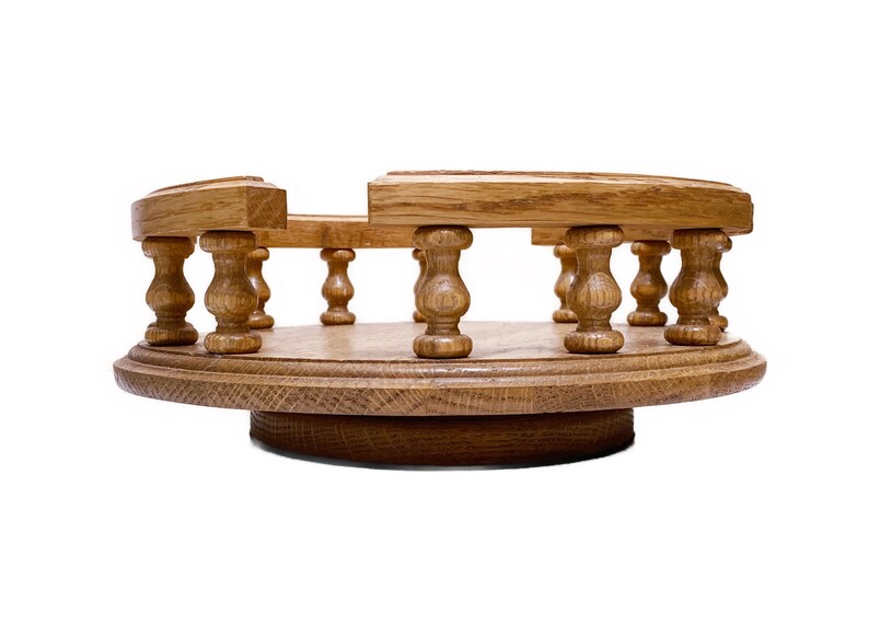 Vintage Tabletop Wooden Lazy Susan Kitchen Spinning Table Etsy