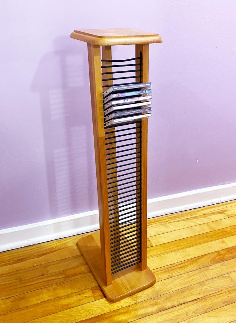 Wod Cd Rack Vintage Wooden CD Storage Tower Holds up to 44 Cds - Etsy