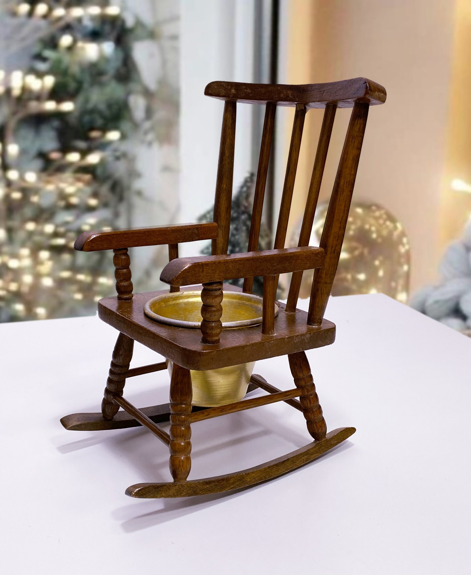 Vintage Wooden Rocking Miniature Chair - Etsy