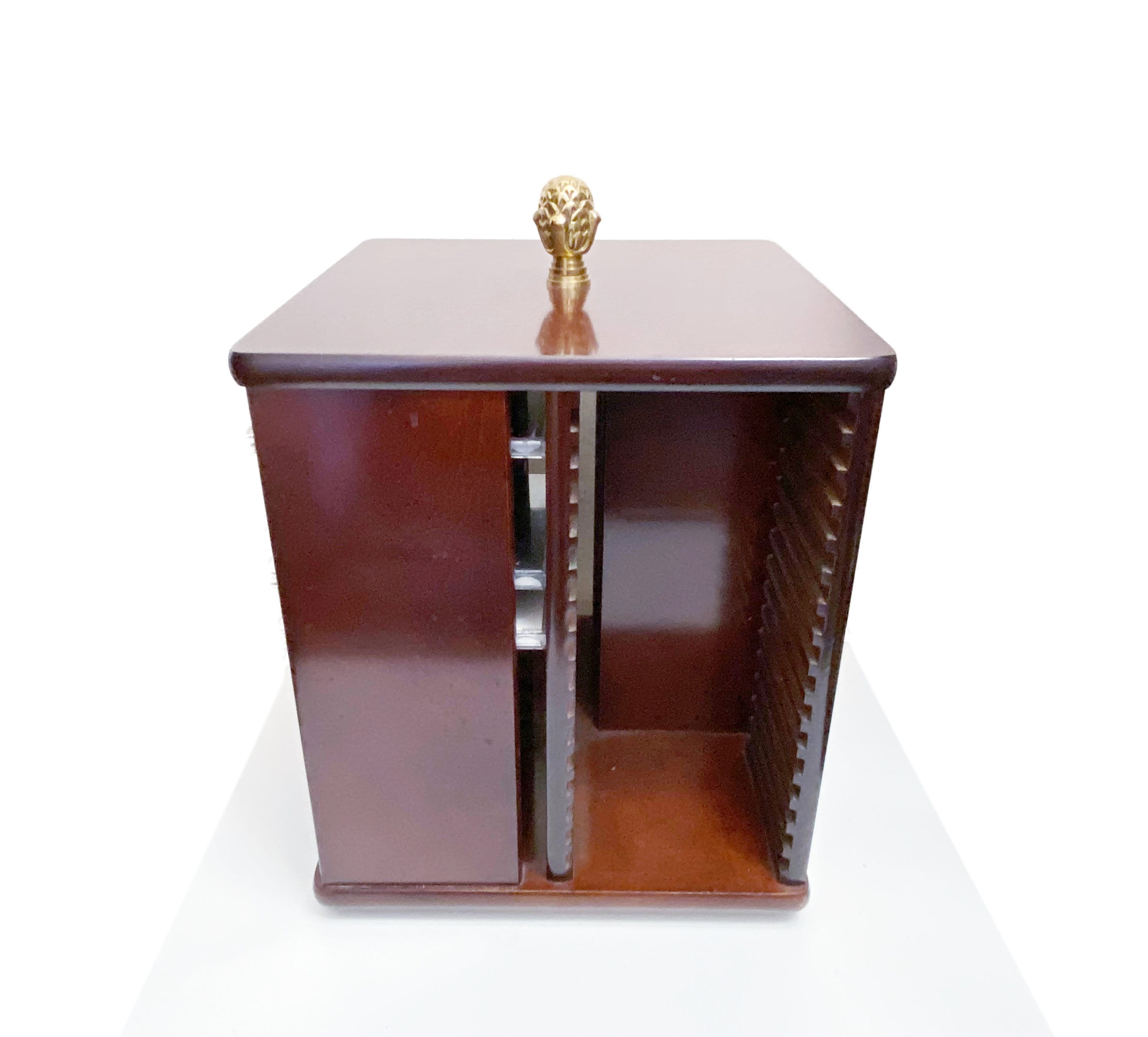 Vintage Wooden Unique Rotating 64 CD DVD Disk Holder CD Spinner Tower ...