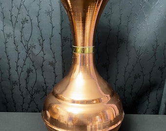 Unique vintage large brass vase