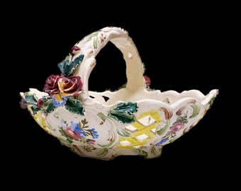 Vintage 1900-1940 Italy porcelain basket Home Decor