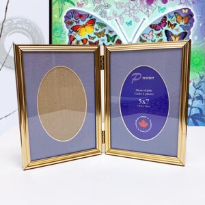 Vintage brass picture frame Double 13×18 cm photo frame