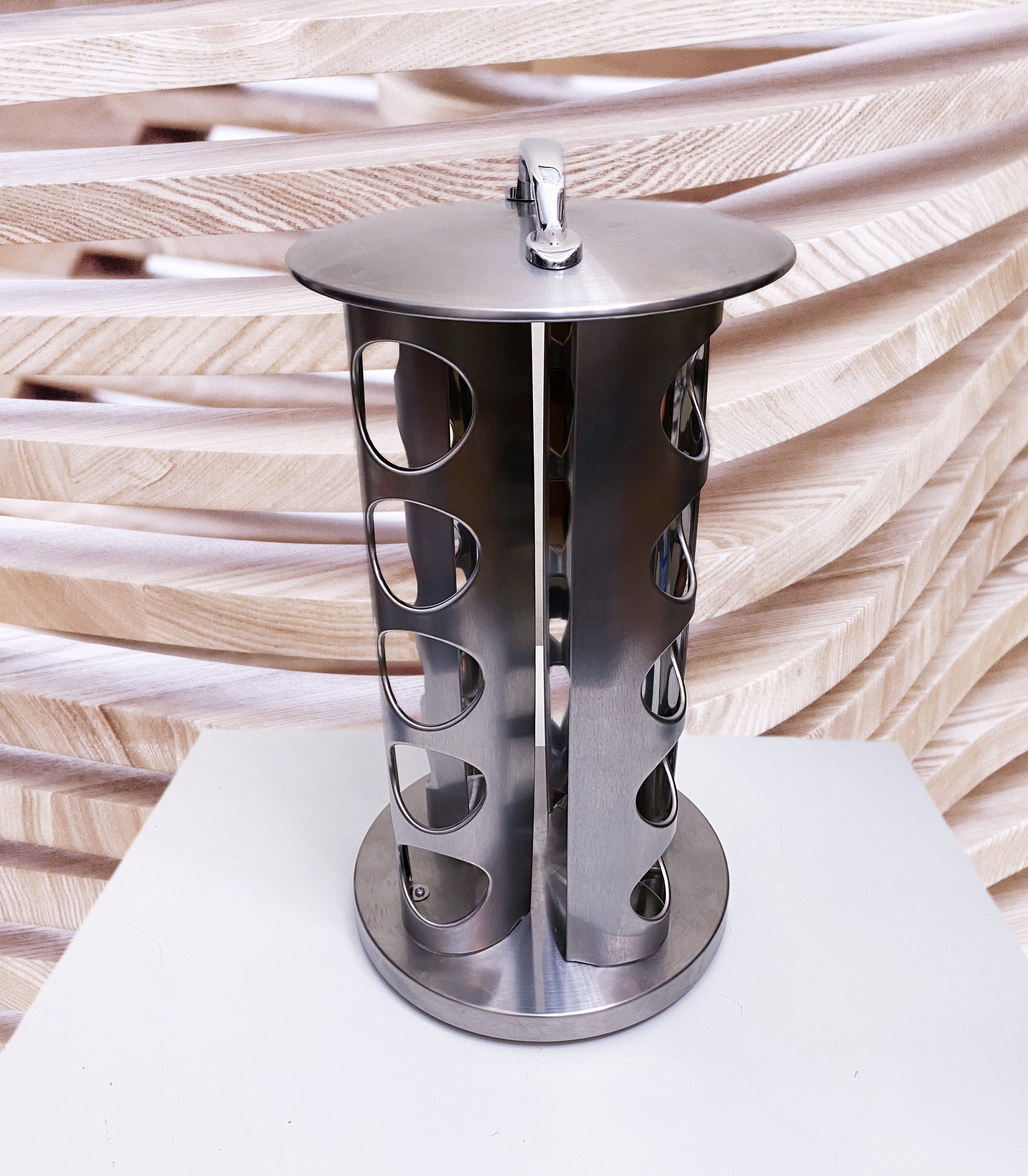 Vintage Counter Top Rotating Spice Rack Carousel Steel Tower Spice Rack ...