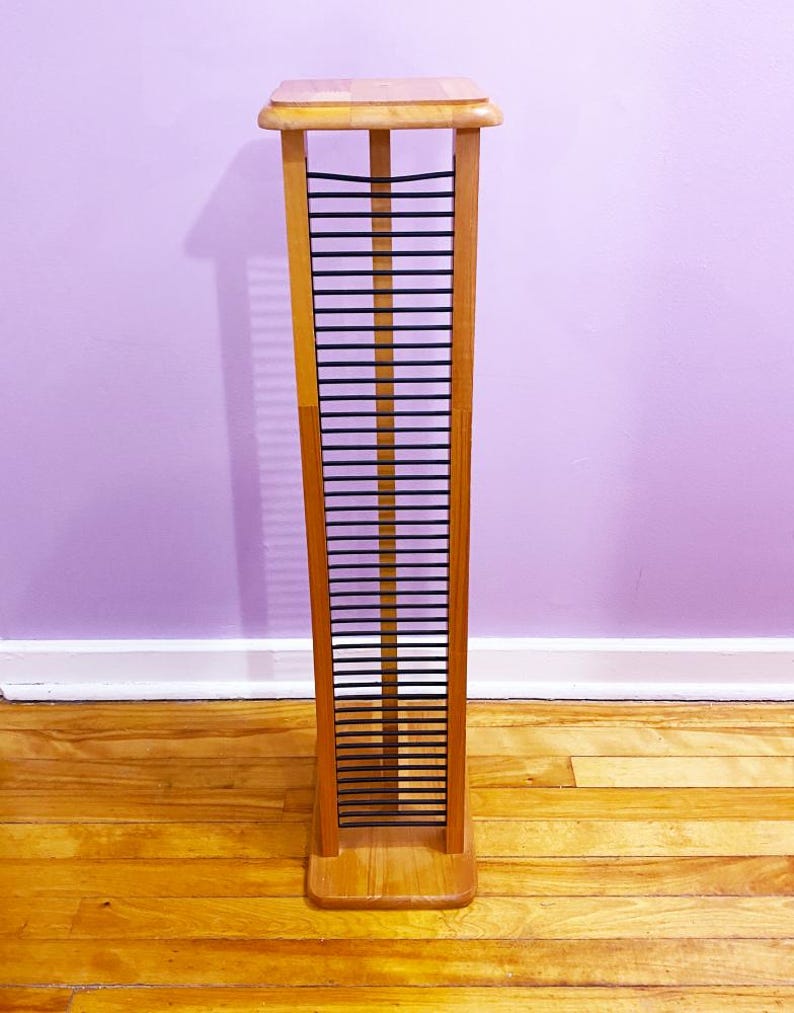 Vintage Wooden CD Storage Tower Holds up to 44 Cds - Etsy