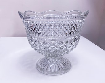 Vintage Wexford Glass Pedestal Bowl: Footed Centerpiece