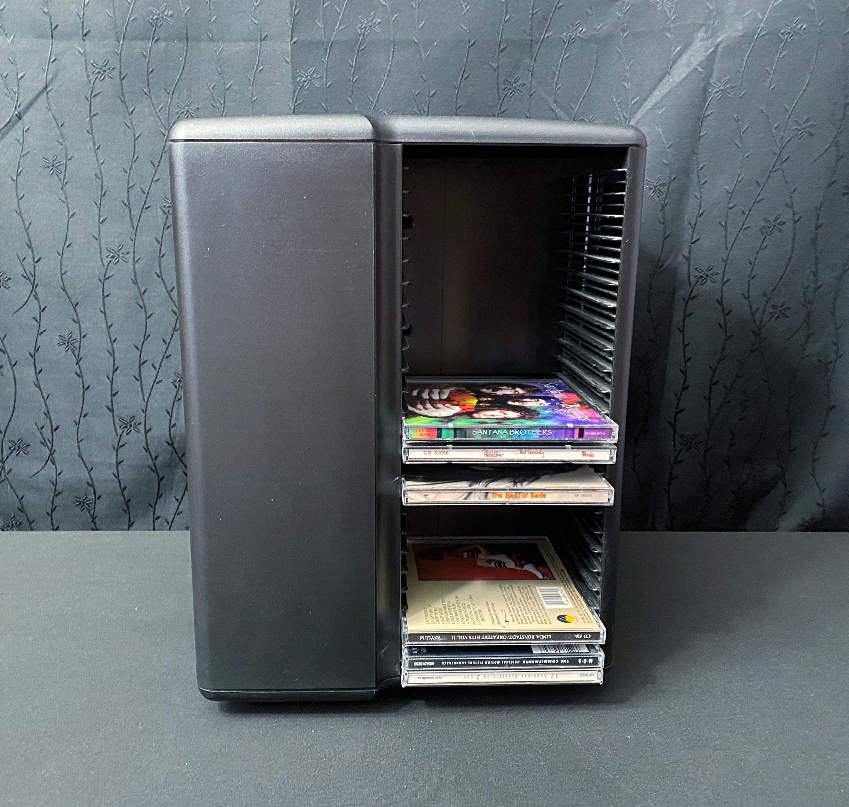 Vintage Laserline Rotating CD DVD Tower: Hard Plastic Media