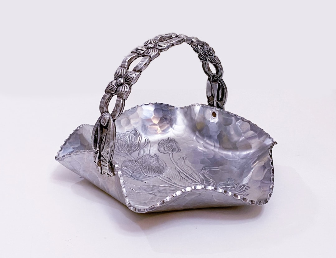 Vintage Rodney Kent Aluminum Tulip Pattern Candy Dish - Etsy