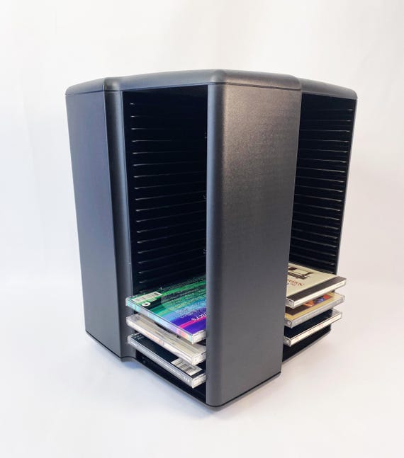 Vintage Laserline Rotating CD DVD Tower: Hard Plastic Media