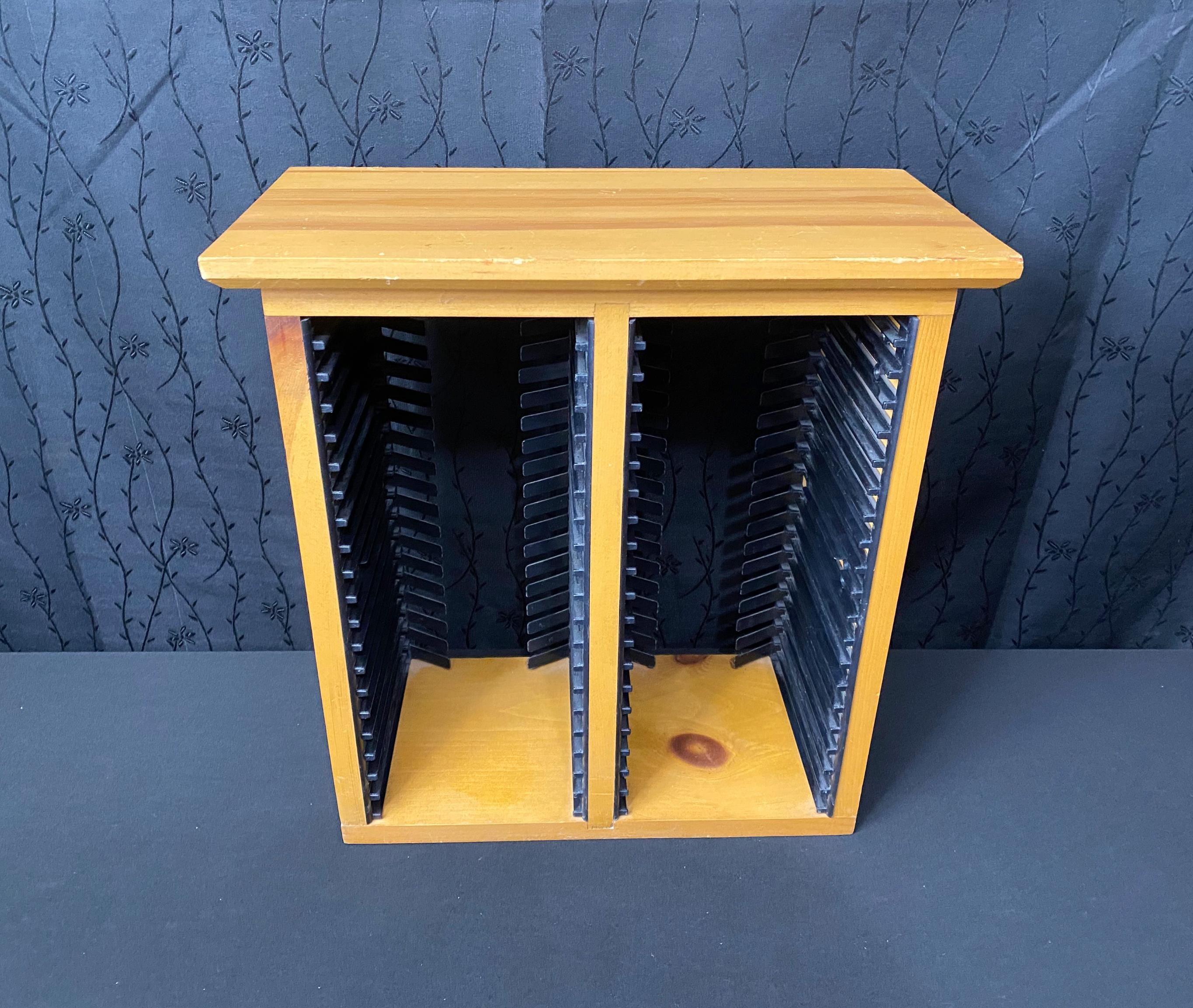Vintage Wooden CD Storage Tower: 40-disc Organizer - Etsy