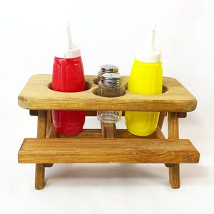 Vintage Mini Picnic Table Condiment Caddy