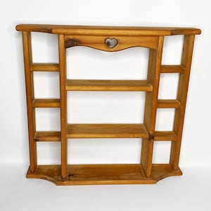 Rustic Wooden Wall Shelf: Heart Cutout, Vintage Home Decor