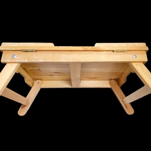 Vintage Wooden Bed Tray with Folding Legs