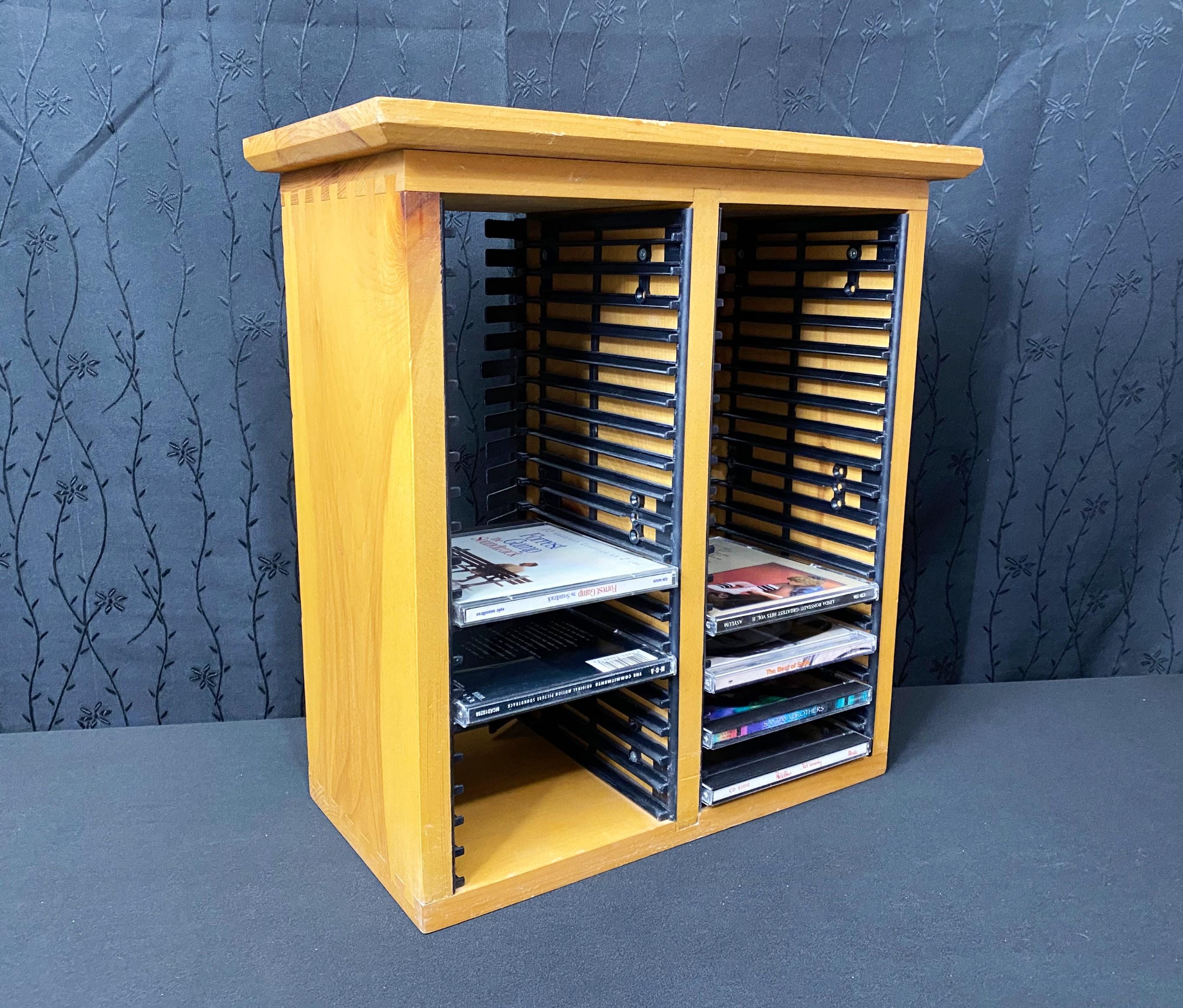 Vintage Wooden CD Storage Tower: 40-disc Organizer - Etsy