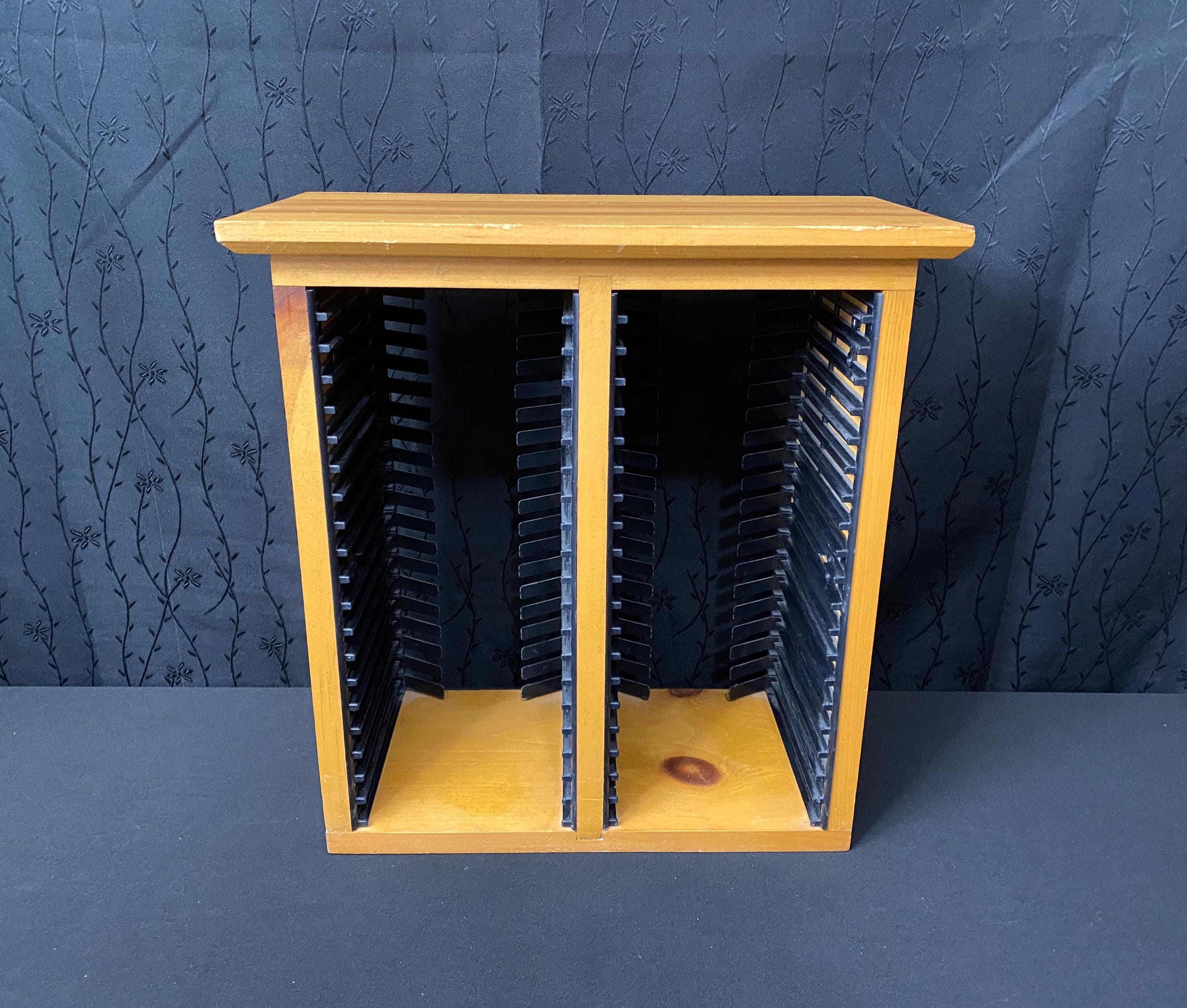 Vintage Wooden CD Storage Tower: 40-disc Organizer - Etsy