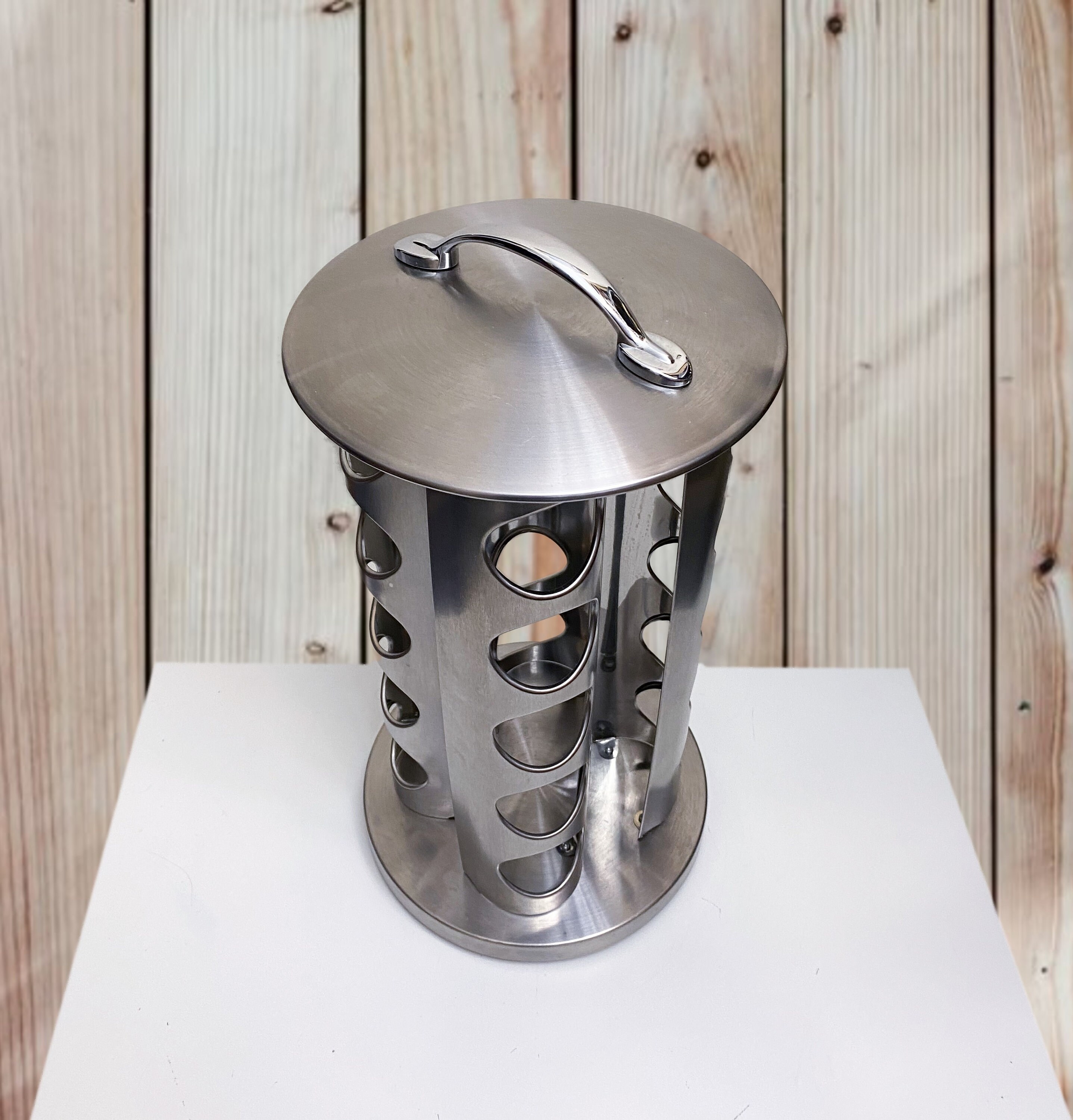 Vintage Counter Top Rotating Spice Rack Carousel Steel Tower Spice Rack ...