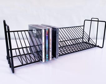 Vintage black wire desktop 30 slot CD holder CD organizer