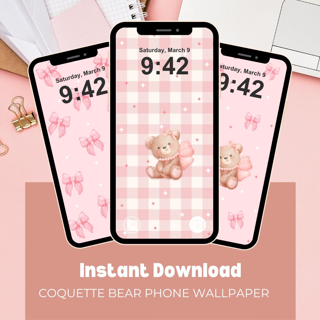 wallpaper cute pink teddy bear