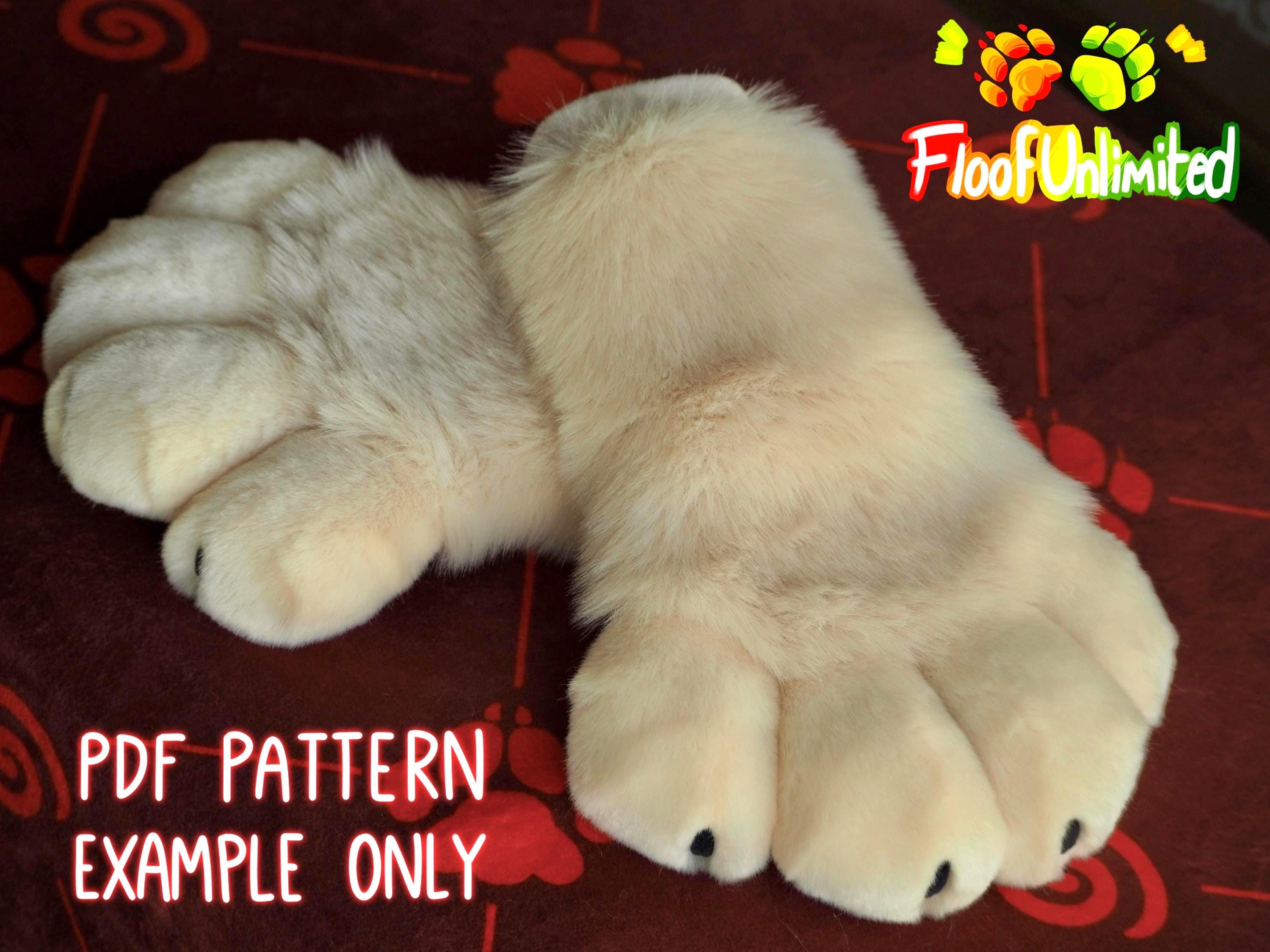 DIY Fursuit Feline Puffy Paws - PDF Handpaw Pattern by Floof Unlimited ...