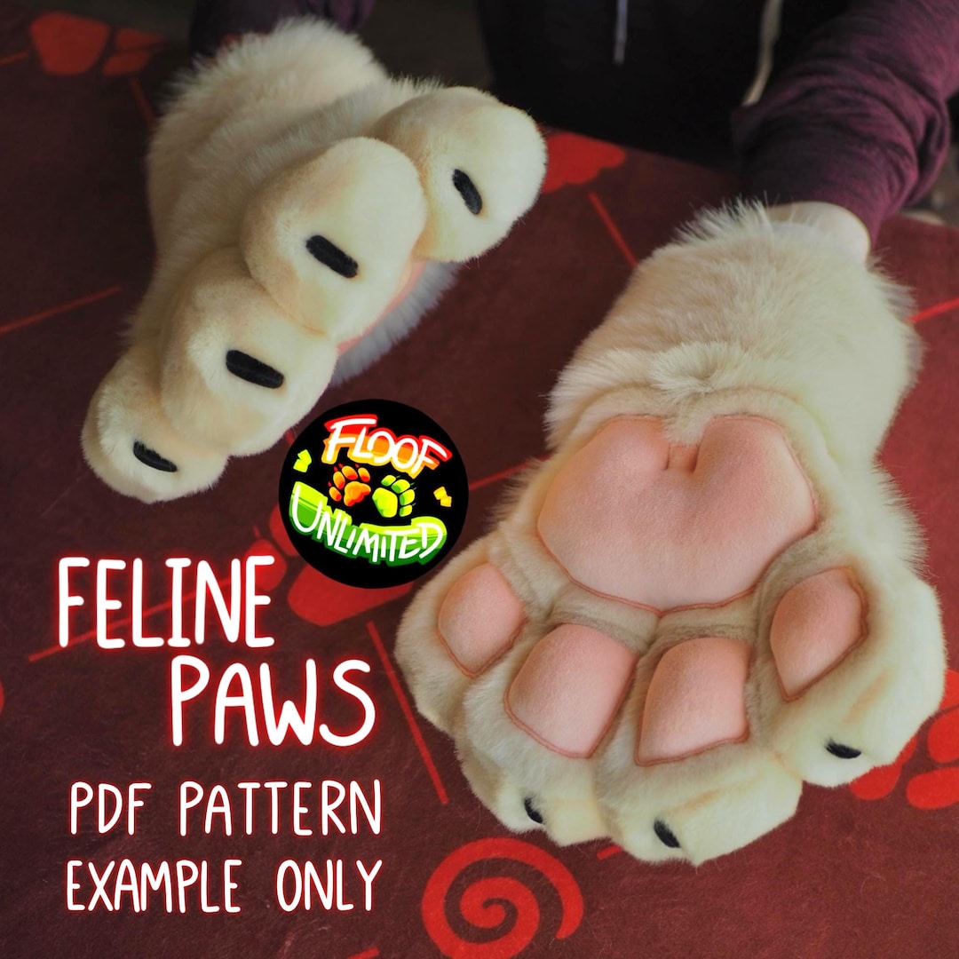DIY Fursuit Feline Puffy Paws - PDF Handpaw Pattern by Floof Unlimited ...