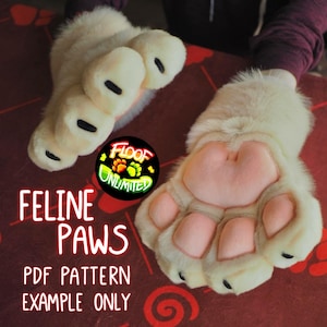 DIY Fursuit Feline Puffy Paws - PDF Handpaw Pattern by Floof Unlimited