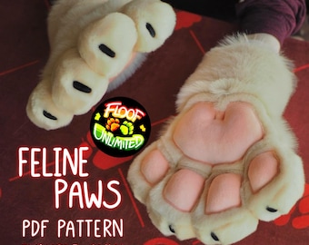 DIY-bontpak katachtige gezwollen pootjes - pdf-patroon Handpoot van Floof Unlimited