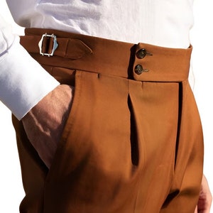 Men's High Waist Pants Formal Slim Fit Dress Pants Casual Naples  BusinessTrouser