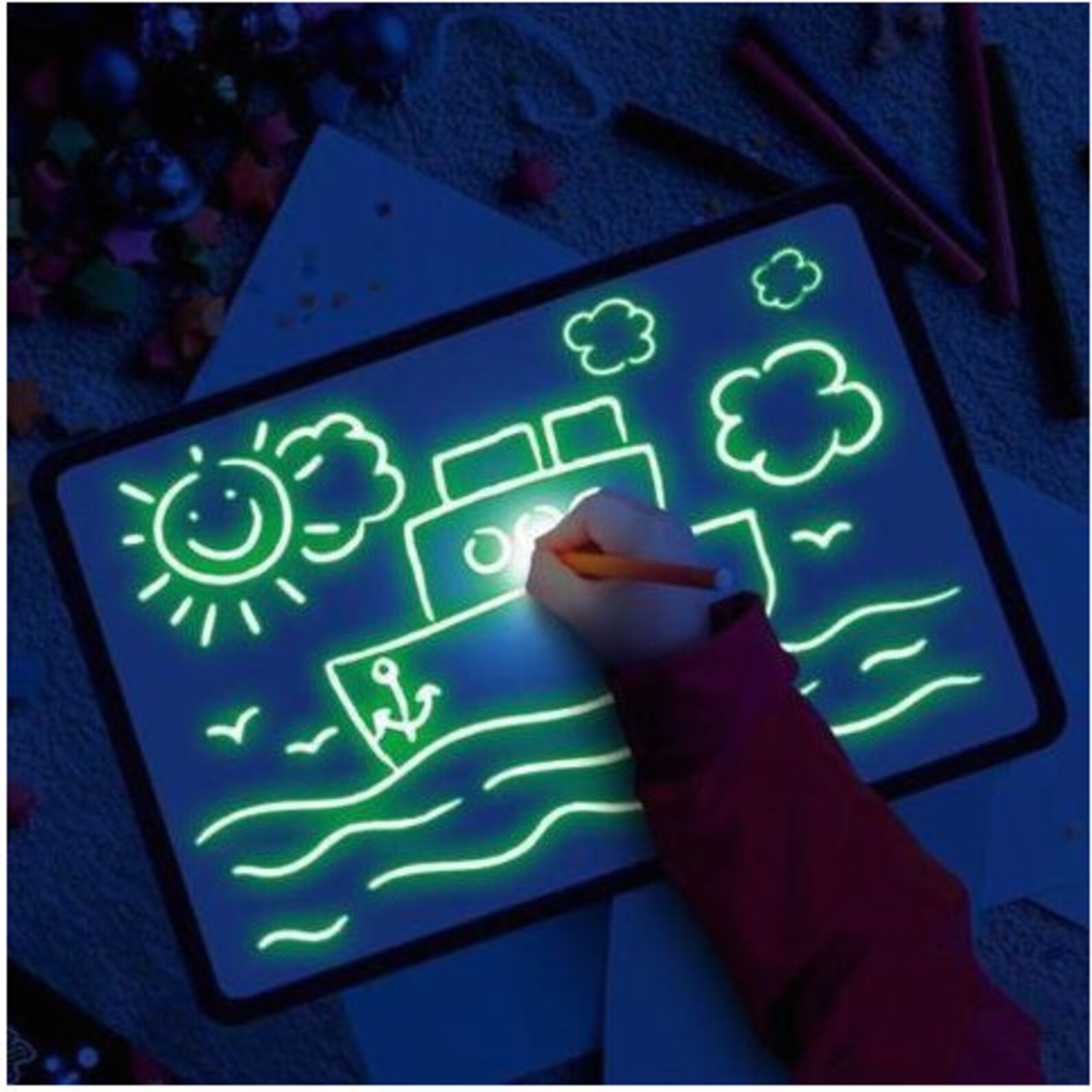 Light Board Drawing Tablet Kid Light Drawing Pad Luminescent Etsy