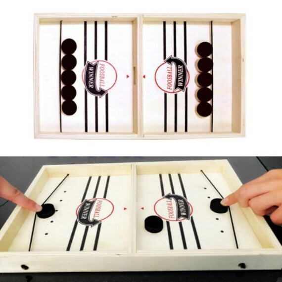 Schnelles Sling Puck Spiel Paced Sling Puck Gewinner Holz Familienbrettspiele