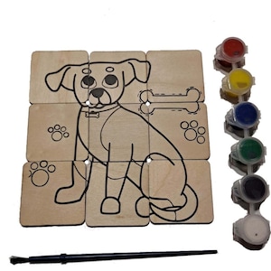 Dog Puzzle, Montessori Puzzle, Wooden Puzzle with Paint, Autism Awareness, Kids Room Decor, Gift for Children - Ive Gift Shop