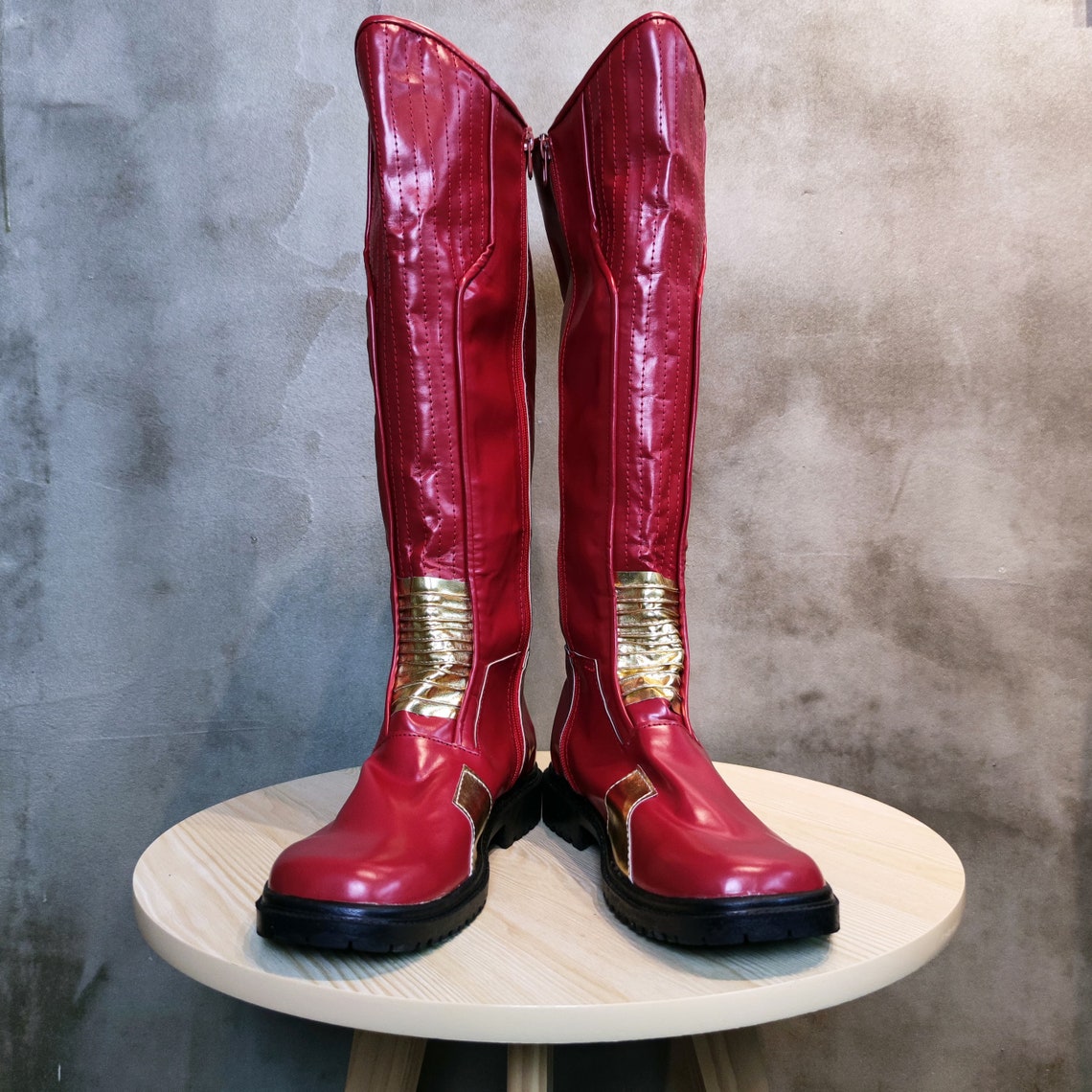The Flash Shoes Cosplay Barry Allen Boots for Adult Etsy