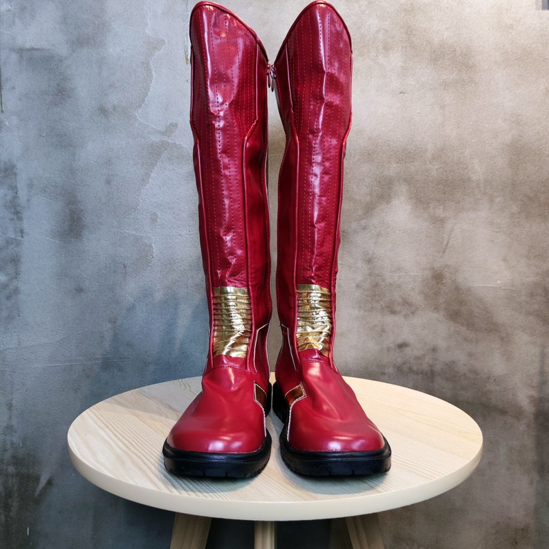 The Flash Shoes Cosplay Barry Allen Boots for Adult Etsy