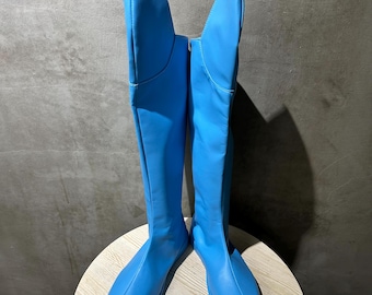 Invincible Mark Grayson Cosplay Shoes Men Boots Color Blue