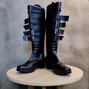 Alice Madness retourneert cosplay schoenen Alice Black Boots Custom Made