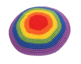 kippah, 14 cm, LGBT, rainbow, knit, crochet, handmade