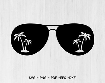 Download Sunglasses With Palm Trees Svg Etsy