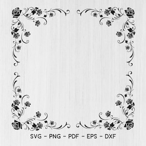 バラ SVG、花 SVG、バラ シルエット SVG、カット ファイル、バラ フレーム SVG、バラ クリップアート、バラ カット ファイル、バラ ベクター、マザー SVG、即時ダウンロード