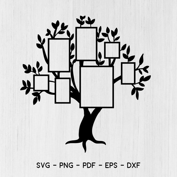 Family Tree SVG, Photo Frame Collage, Dreraming tree svg, Cricut Silhouette SVG