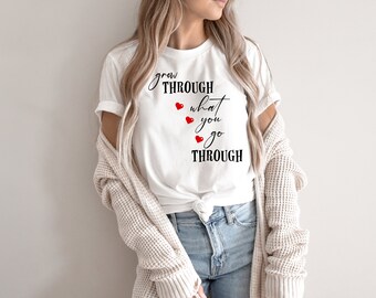 Grow Through What You Go Through Svg,Heart Svg, Inspirational Svg, Motivational Svg, Popular Svg, Coffee Mug Svg, Boho Svg, Trendy Svg