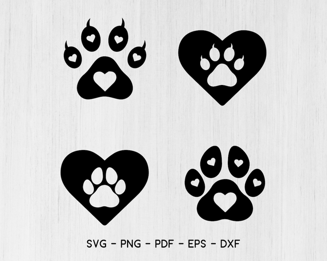 Dog Paws Cat Paw Print SVG Pet Paw Print Svglove SVG Cat - Etsy
