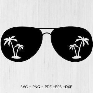 Sunglasses With Palm Trees SVG, Beach Summer SVG, SVG Files Instant Download, Cricut Cut Files, Silhouette Cut Files