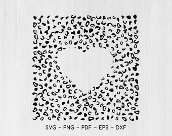 Patrón leopardo corazón SVG, estampado leopardo SVG, svg corazón, San Valentín SVG, amor svg, descarga instantánea, cricut cortar archivos, archivos de corte silueta,