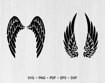 Angel Wings Feather Emblem Angel Heaven Heraldic Freedom Tattoo Spread Art Logo Design Elements .SVG. PNG Clipart Vector Cut Cutting