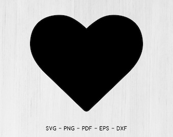 Heart SVG File, Instant Download for Cricut or Silhouette, Heart Symbol, DXF File, PNG Clipart, Vinyl Cutting File, Tshirt Cut File, Love